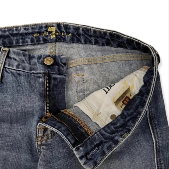 7 For All Mankind Jeans "A" Pocket Bootcut Low-Rise Medium Wash sz 28 - Picture 8 of 14